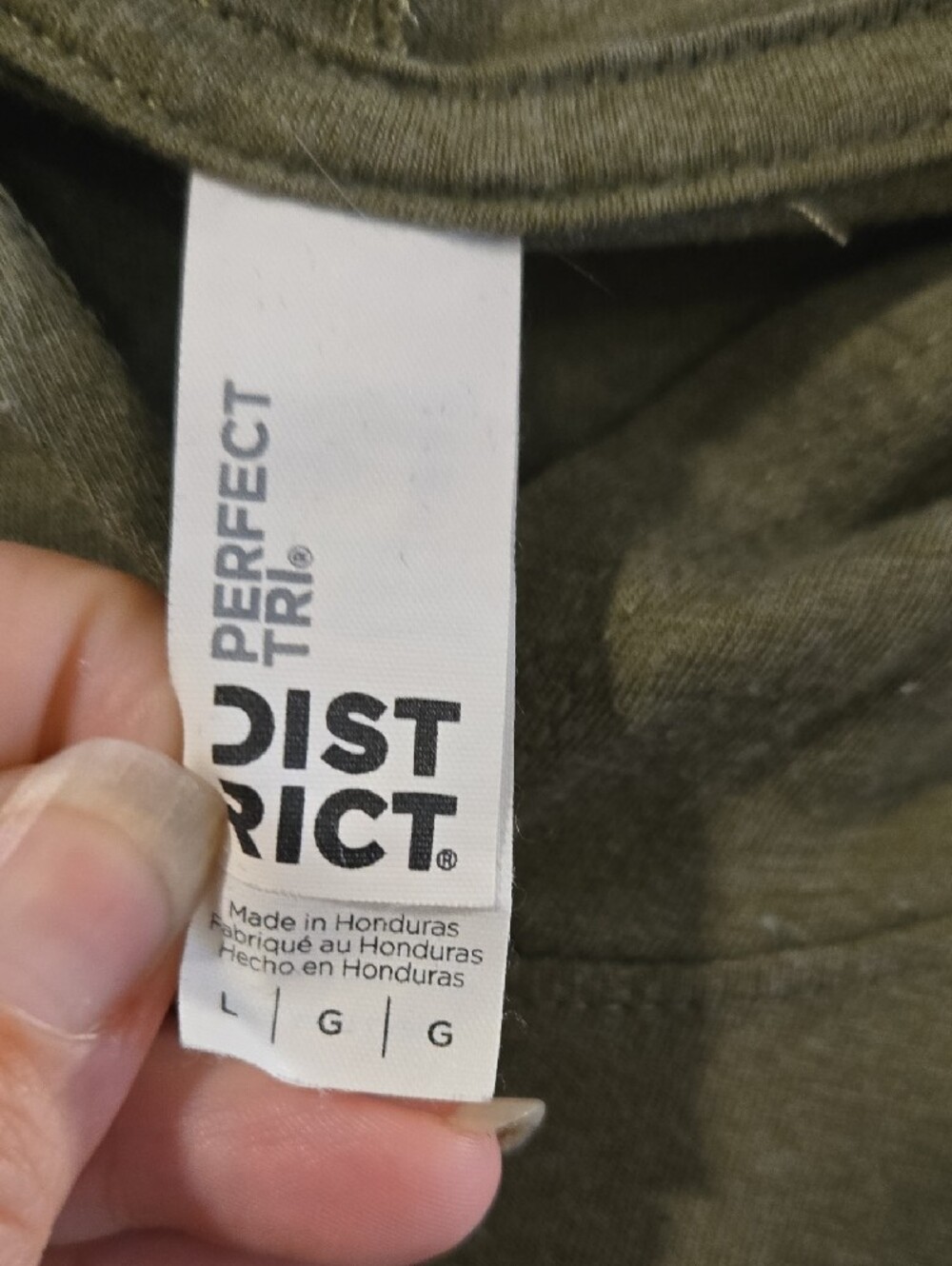 District Perfect Tri Sleeveless Hoodie Wilder Reign Green Melange Large - Picture 3 of 6
